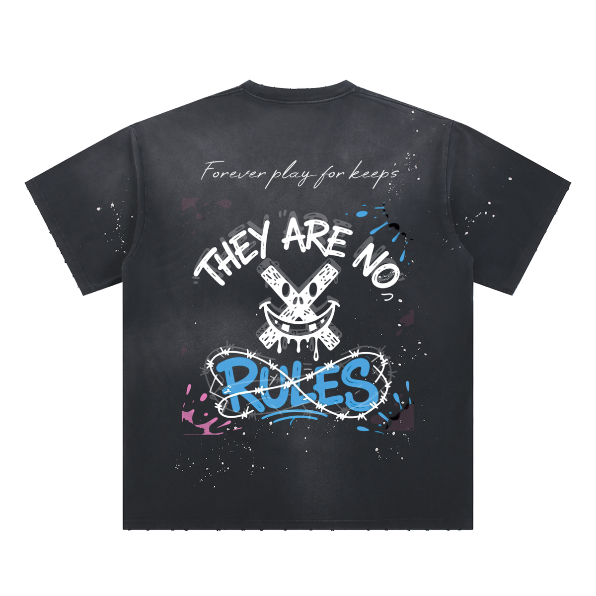 Hand-Frayed Sunfade Paint Splatter T-Shirt