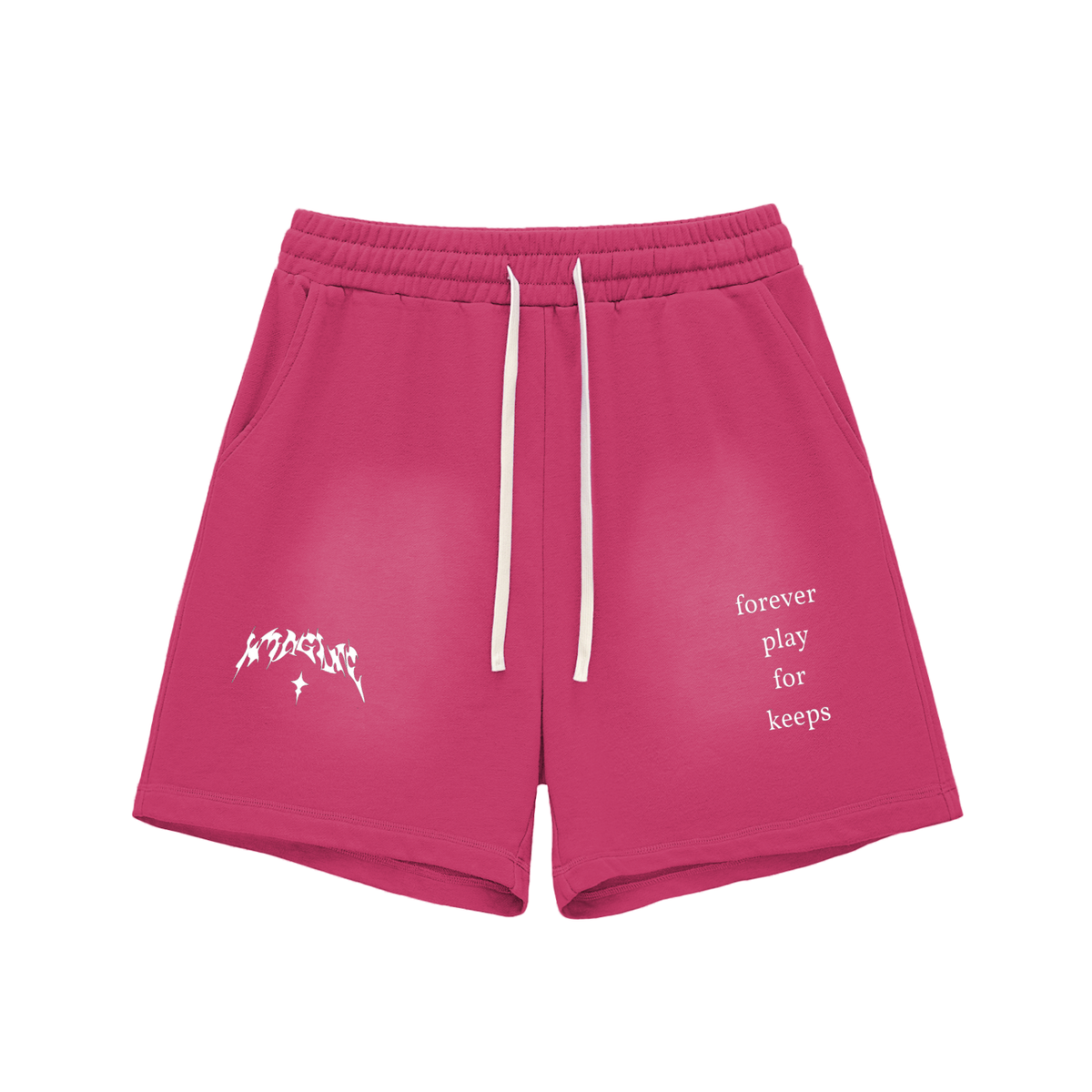 Sun Fade Raw Edge Cotton Shorts